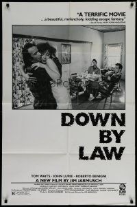 7p251 DOWN BY LAW 1sh '86 Jim Jarmusch, Roberto Benigni, Tom Waits, John Lurie