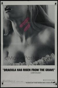 7p256 DRACULA HAS RISEN FROM THE GRAVE 1sh '69 Hammer, sexy girl with bandaids on her neck!