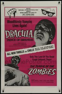 7p257 DRACULA PRINCE OF DARKNESS/PLAGUE OF THE ZOMBIES 1sh '66 bloodsuckers & undead double-bill!