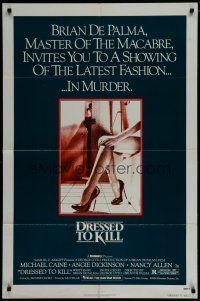 7p259 DRESSED TO KILL 1sh '80 Brian De Palma shows you the latest fashion in murder, sexy legs!