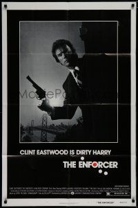 7p273 ENFORCER 1sh '76 photo of Clint Eastwood as Dirty Harry by Bill Gold!