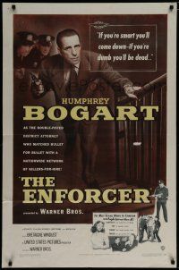 7p272 ENFORCER 1sh '51 Humphrey Bogart as the District Attorney fighting Murder Inc!