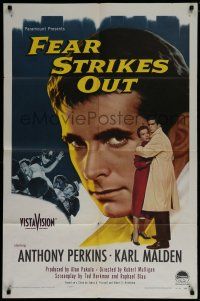 7p290 FEAR STRIKES OUT 1sh '57 Anthony Perkins as baseball player Jim Piersall!