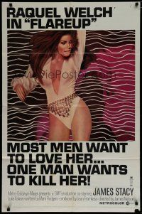7p299 FLAREUP 1sh '70 most men want super sexy Raquel Welch, but one man wants to kill her!