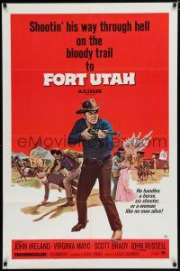 7p310 FORT UTAH 1sh '66 John Ireland vowed to kill no more until the ambush at Fort Utah!
