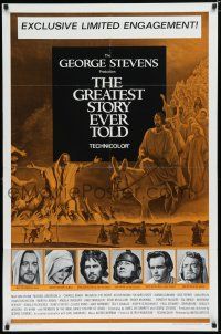 7p350 GREATEST STORY EVER TOLD limited engagement 1sh '65 George Stevens, Max von Sydow as Jesus!