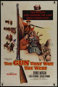 7p357 GUN THAT WON THE WEST 1sh '55 Dennis Morgan uses the 1st repeating rifles to stop Indians!