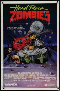 7p367 HARD ROCK ZOMBIES 1sh '85 wild art, they came from the grave to rock n' rave & misbehave!