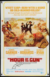 7p388 HOUR OF THE GUN 1sh '67 James Garner as Wyatt Earp, John Sturges, was he a hero or killer?