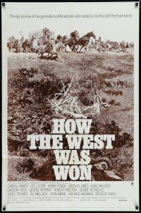 7p393 HOW THE WEST WAS WON 1sh R70 John Ford epic, Debbie Reynolds, Gregory Peck & all-star cast!
