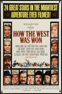 7p392 HOW THE WEST WAS WON 1sh '64 western epic with all-star cast directed by John Ford!