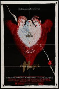 7p396 HUNGER 1sh '83 art of vampire Catherine Deneuve, rocker David Bowie & Susan Sarandon!