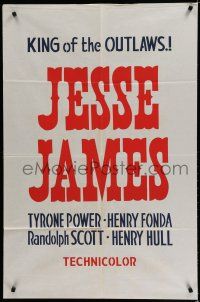 7p435 JESSE JAMES leader press 1sh '39 most famous outlaws Tyrone Power & Henry Fonda as Frank!