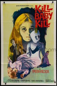 7p445 KILL BABY KILL 1sh R69 Mario Bava's Operazione Paura, creepy porcelain doll with knife!
