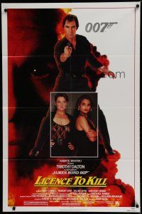 7p482 LICENCE TO KILL 1sh '89 Timothy Dalton as Bond, Carey Lowell, sexy Talisa Soto!