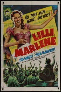 7p483 LILLI MARLENE style A 1sh '51 sexy French Lisa Daniely was all that men want!