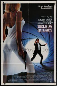 7p488 LIVING DAYLIGHTS 1sh '87 most dangerous Timothy Dalton as James Bond with gun!