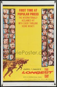 7p500 LONGEST DAY popular prices 1sh '62 John Wayne & Richard Burton in WWII w/all-star cast!