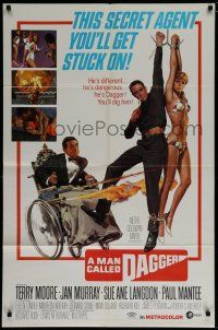 7p517 MAN CALLED DAGGER 1sh '67 Terry Moore, Paul Mantee, great art of guy in wheelchair with guns