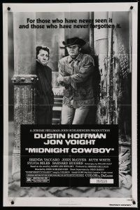 7p543 MIDNIGHT COWBOY 1sh R80 Dustin Hoffman, Jon Voight, John Schlesinger classic!