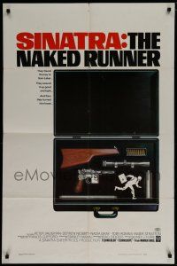 7p561 NAKED RUNNER 1sh '67 Frank Sinatra, cool image of sniper rifle gun dismantled in suitcase!