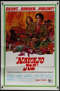 7p563 NAVAJO JOE 1sh '67 Sergio Corbucci, art of Burt Reynolds as Native American Indian!