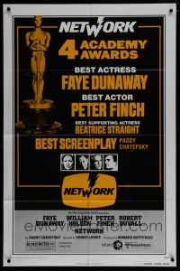 7p565 NETWORK awards 1sh '76 written by Paddy Cheyefsky, William Holden, Sidney Lumet classic!