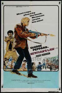 7p573 NEWMAN'S LAW 1sh '74 most cops play by the book, George Peppard writes his own, Akimoto art!