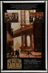7p605 ONCE UPON A TIME IN AMERICA 1sh '84 De Niro, James Woods, directed by Sergio Leone!