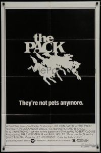 7p622 PACK 1sh '77 Joe Don Baker, wild art of dogs, Long Dark Night, they're not pets anymore!
