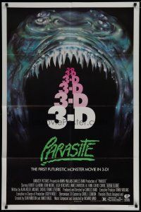 7p626 PARASITE 1sh '82 Demi Moore, the first futuristic monster movie in 3-D!