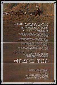 7p627 PASSAGE TO INDIA 1sh '84 David Lean, Alec Guinness, cool desert caravan image!
