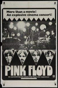 7p644 PINK FLOYD 1sh '72 an explosive rock & roll cinema concert in Pompeii, great image!