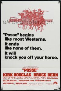 7p656 POSSE 1sh '75 Kirk Douglas, it begins like most westerns but ends like none of them!