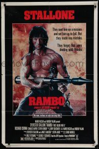 7p685 RAMBO FIRST BLOOD PART II 1sh '85 no man, no war can stop Sylvester Stallone!