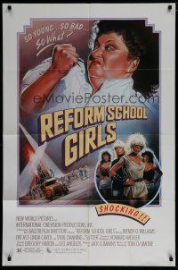 7p689 REFORM SCHOOL GIRLS 1sh '86 great Craig art of tough teacher, sexy Wendy O. Williams!
