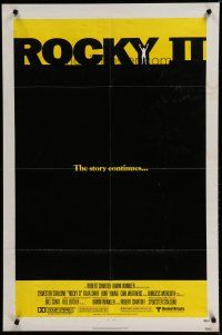 7p711 ROCKY II 1sh '79 Carl Weathers, Sylvester Stallone boxing sequel, the story continues!