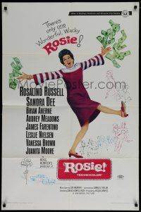 7p715 ROSIE 1sh '67 There's only one wonderful, wacky Rosalind Russell!