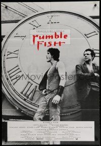 7p717 RUMBLE FISH English 1sh '83 Francis Ford Coppola, cool image of Matt Dillon & Mickey Rourke!