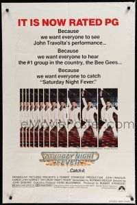 7p726 SATURDAY NIGHT FEVER pg-rated 1sh R1979 best image of disco dancer John Travolta!