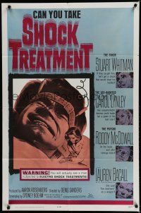 7p753 SHOCK TREATMENT 1sh '64 you actually see a man subjected to electroshock treatments!
