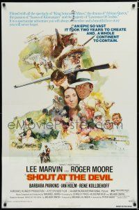 7p757 SHOUT AT THE DEVIL 1sh '76 art of Lee Marvin, Roger Moore & cast by R. Kinyon!