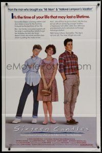 7p764 SIXTEEN CANDLES 1sh '84 Molly Ringwald, Anthony Michael Hall, directed by John Hughes!