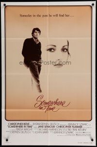 7p779 SOMEWHERE IN TIME 1sh '80 Christopher Reeve, Jane Seymour, cult classic!