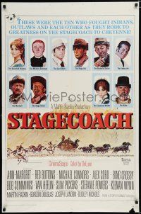 7p798 STAGECOACH 1sh '66 Ann-Margret, Red Buttons, Bing Crosby, great Norman Rockwell art!