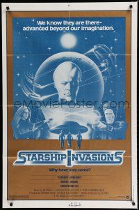 7p809 STARSHIP INVASIONS 1sh '77 wacky aliens who are advanced beyond our imagination!