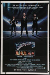 7p832 SUPERMAN II teaser 1sh '81 Christopher Reeve, Terence Stamp, Gene Hackman!