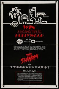 7p836 SWARM 1sh '78 Irwin Allen, killer bee attack, sweepstakes, win a trip to Hollywood!