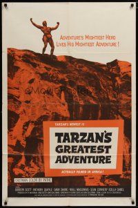 7p849 TARZAN'S GREATEST ADVENTURE 1sh '59 hero Gordon Scott lives his mightiest adventure!