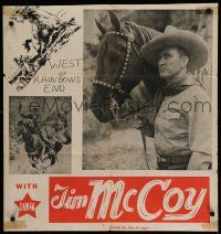 7p881 TIM MCCOY INCOMPLETE stock 1sh '40s classic cowboy on his horse & holding guns + photo!